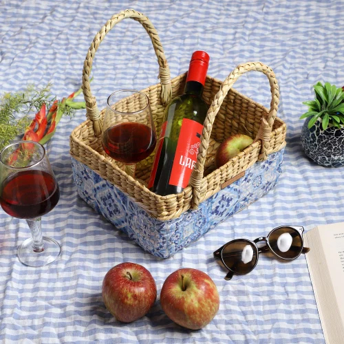 Royal Printed Kauna Grass Storage Basket