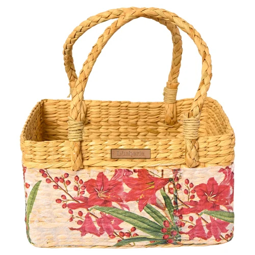 Handmade Printed Kauna Grass Basket