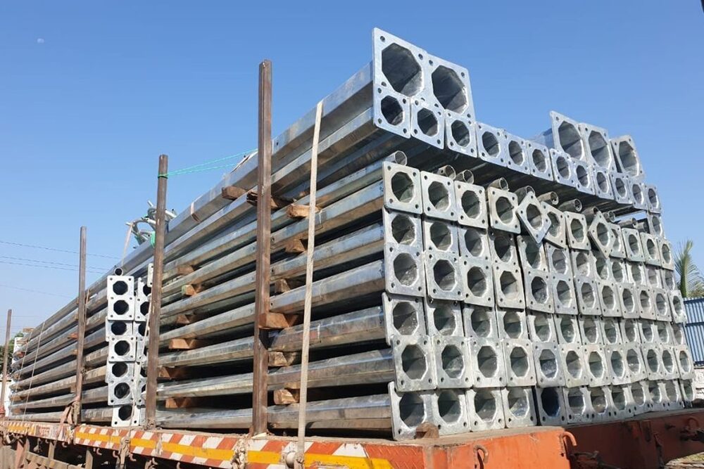 Octagonal Street Light Poles - Color: Grey