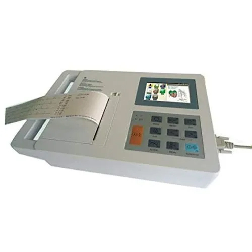 Digital ECG Machine - Durable Plastic, Square Shape, White Color | Automatic Operation, Hospital-Grade, Portable Design, 1-Year Warranty