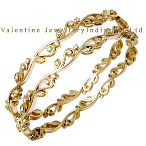 डिजाइनर सोने के गोल हीरे की चूड़ी आपूर्तिकर्ता