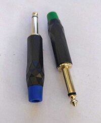 6.35MM MONO PLUG DIAMOND CUT METAL