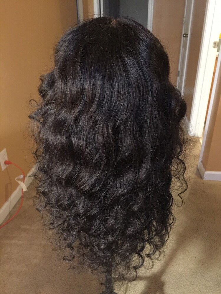22 inch Premium Remy Indian Human Hair Lace Frontal Wig 13*4 Loose Curly Machine Double Weft Deep Wave Style