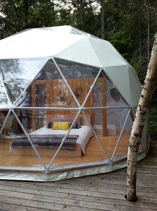 Geodesic Dome Tent - 100% Blackout Pvc Waterproof, Antifungal, Fire-resistant Fabric & Insulated Lining, Mild Steel Powder-coated Frame