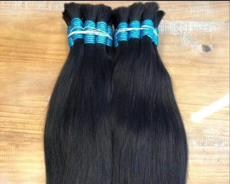 Black Bulk Human Hair Braiding 26inch Indian Natural Weaving Exporter Supplier