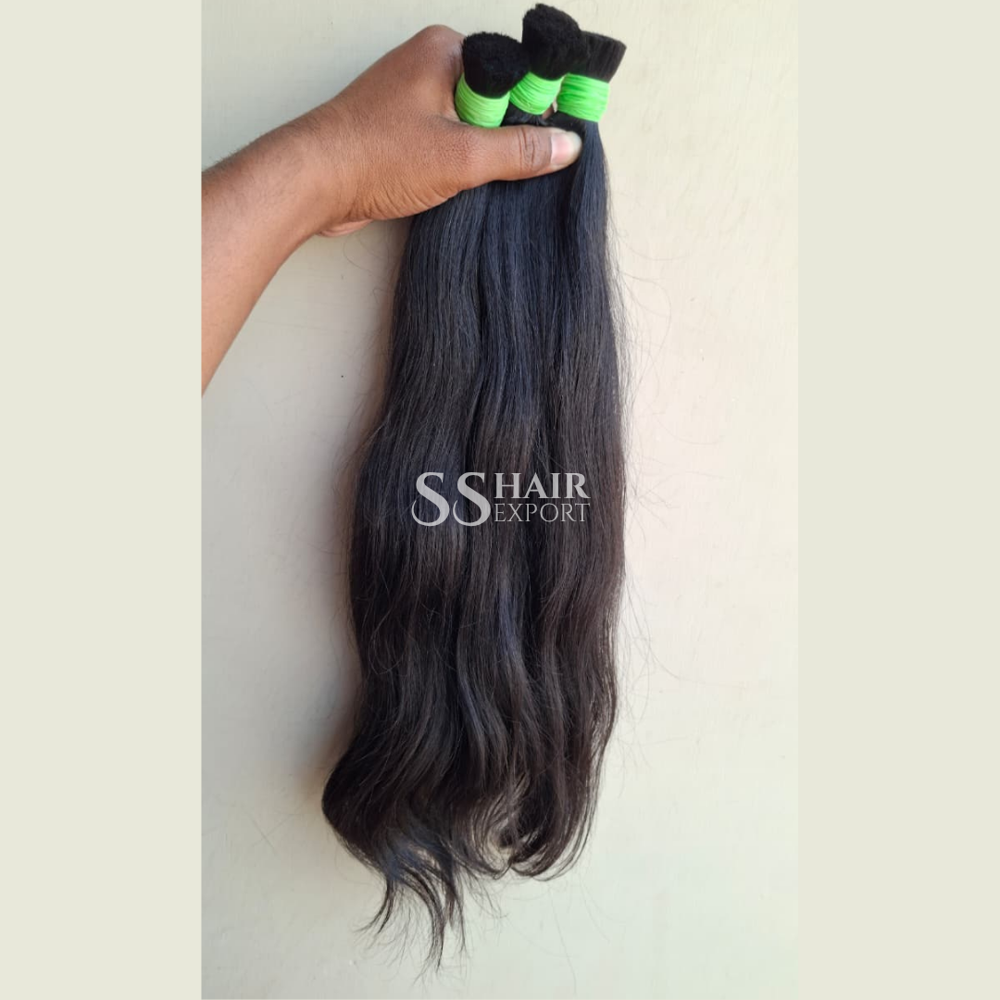 Black Bulk Human Hair Braiding 26inch Indian Natural Weaving Exporter Supplier