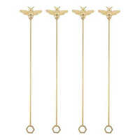 Luxury Stylish Cocktail Stirrer Durable Metal Barware For Home And Bar Use Custom Bartending Mixing Stirrer - Color: Golden