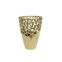 Coral Aluminum Gold Vase Luxury Handmade Metal Vase Premium Quality Wedding Home Office Tabletop - Color: Golden