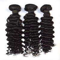 Temple Remy Natural Black Color Curly Human Weft Hair extensions High Quality Weft Hair For Wigs