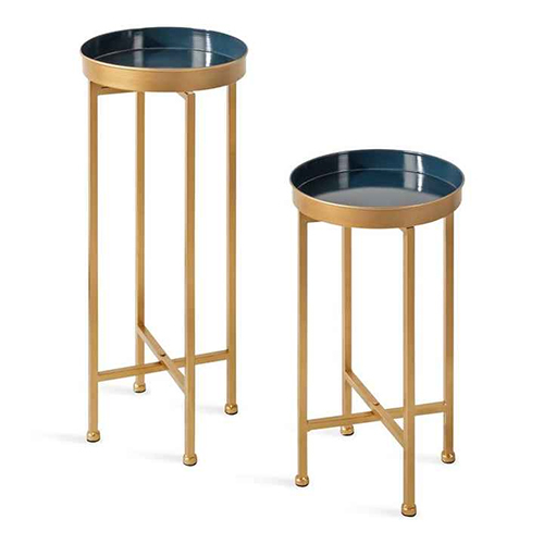 Modern Glam Set of 2 Gold Metal Side Tables