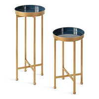 Modern Glam Set of 2 Gold Metal Side Tables