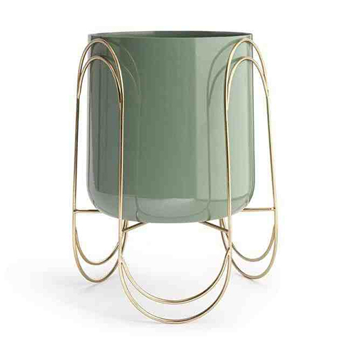 Antique Handcrafted Metal Planter Stand