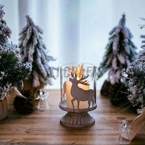 Metal Reindeer Candle Holder