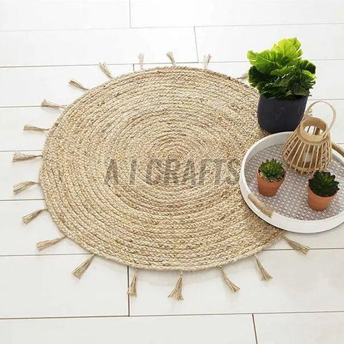 Round Stylish Jute Rug Mat