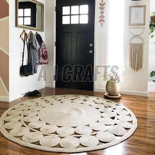 White Big Jute Rug Mat