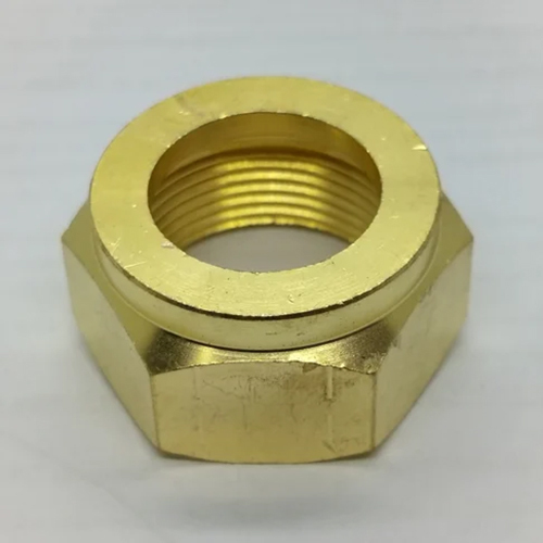Plumbit Hex Double Groove Brass Nut - Color: Golden