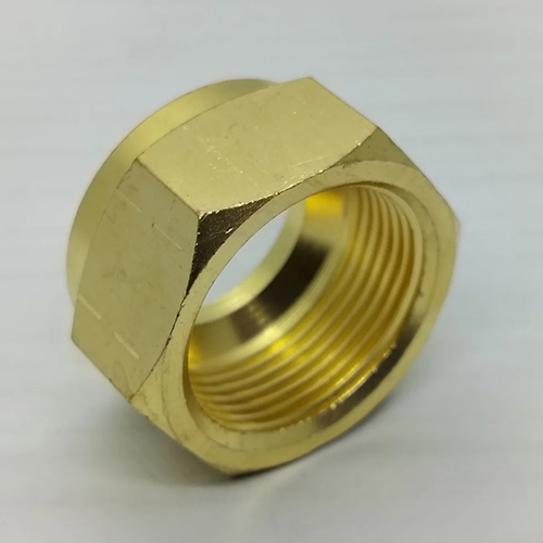 Plumbit Hex Double Groove Brass Nut - Color: Golden