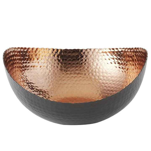 Wood Square Tray with Brushed Metal Handles Dama Wood Elegance Tray