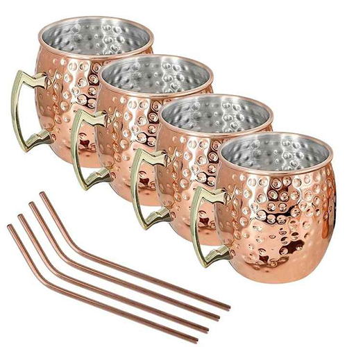 Italian Restaurant Drinkware Hammered Copper Mugs