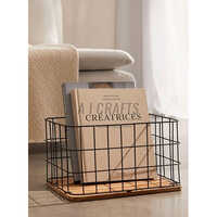Metal Wire Storage Basket - Color: Black