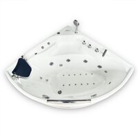 INDUS BATH 4.6ft x 4.6ft Acrylic Freestanding Fully Loaded Bathtub with Front Panels, Headrest, Whirlpool Massage,