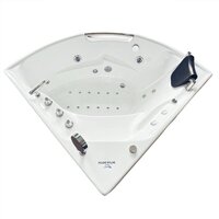 INDUS BATH 4.6ft x 4.6ft Acrylic Freestanding Fully Loaded Bathtub with Front Panels, Headrest, Whirlpool Massage,