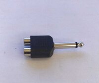 6.35 MM PLUG - 2 RCA JACK