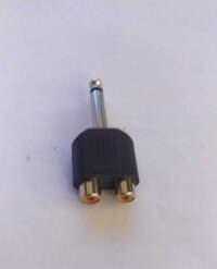 6.35 MM PLUG - 2 RCA JACK