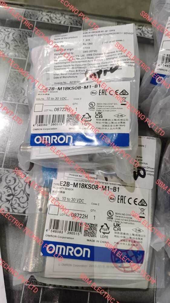 OMRON PROXIMITY SENSOR, E2B-M18KS08-M1-B1, 18MM DIA, SD 8MM,PNP NO