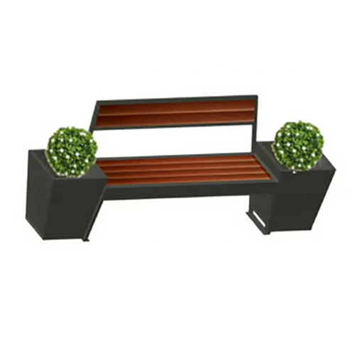 MS Frame Duty Powder Coated Planter With Bench
