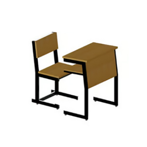 1 Seater School Wooden Bench With Backrest