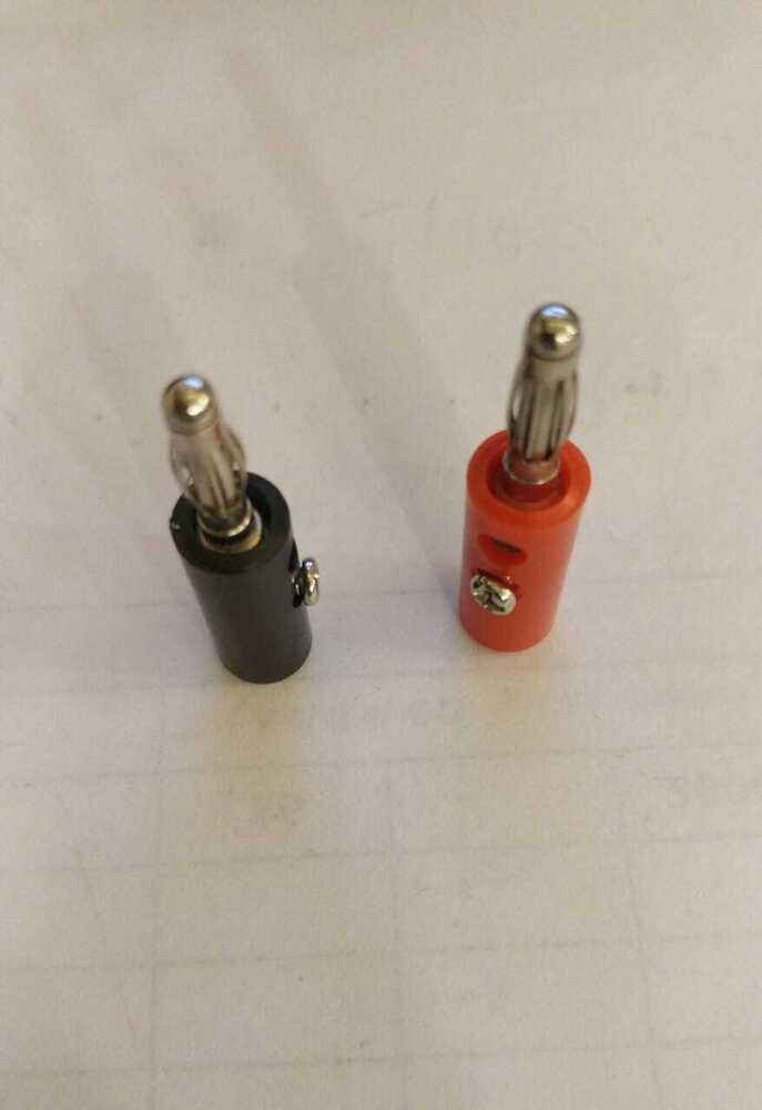 Banana Plug - Brass Material, 4mm Size, Red & Black Color | Ideal For Electric Appliances And Electronic Products