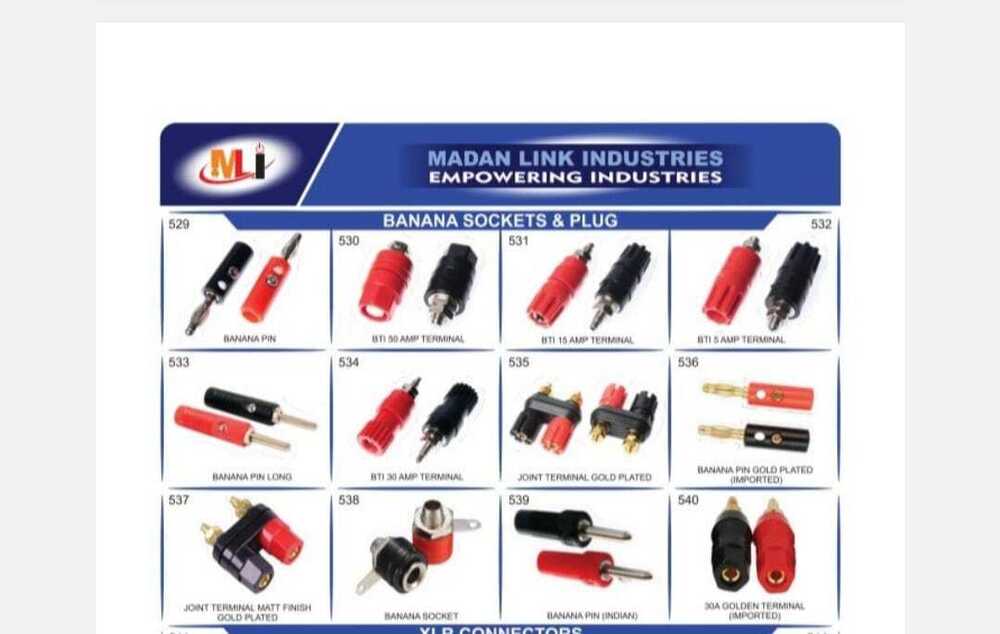 Banana Plug - Brass Material, 4mm Size, Red & Black Color | Ideal For Electric Appliances And Electronic Products