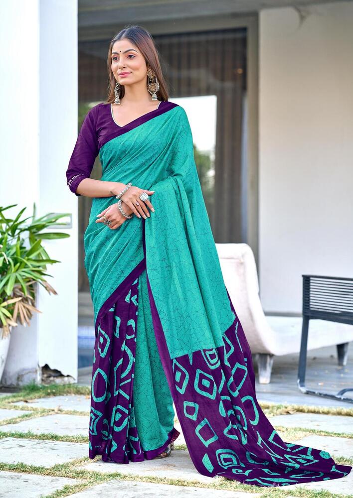 Jaipuri Saree - Color: As Per Image