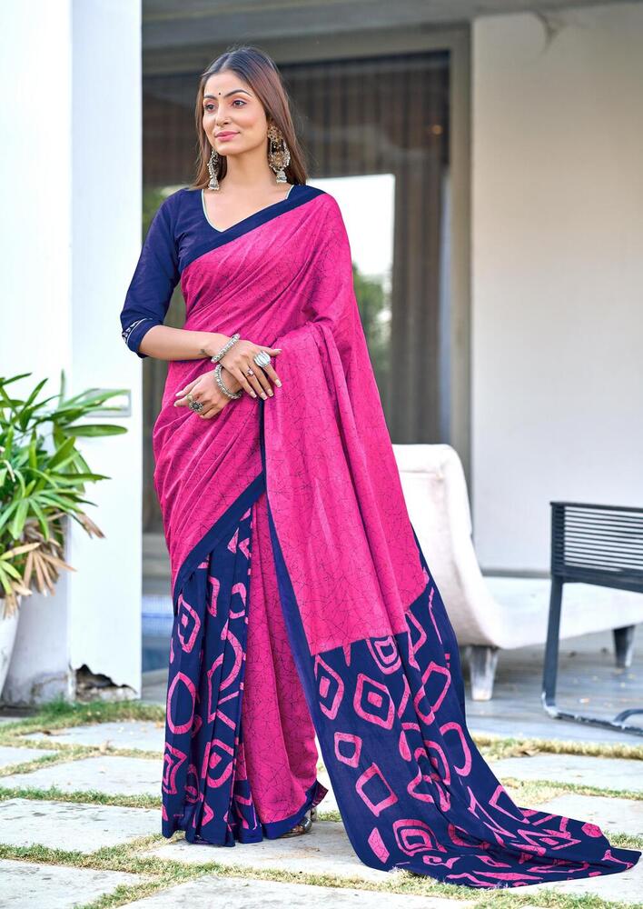 Jaipuri Saree - Color: As Per Image