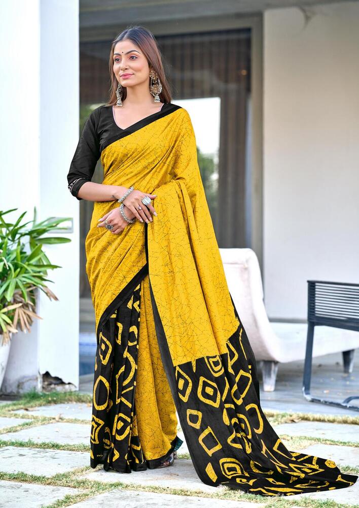 Jaipuri Saree - Color: As Per Image