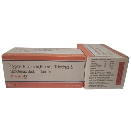 Trypsin Bromelain Rutoside Trihydrate Diclofenac Sodium Tablets