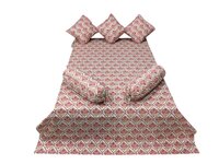 Printed Diwan Set with 3pc cushion cover and 2pc Bolster