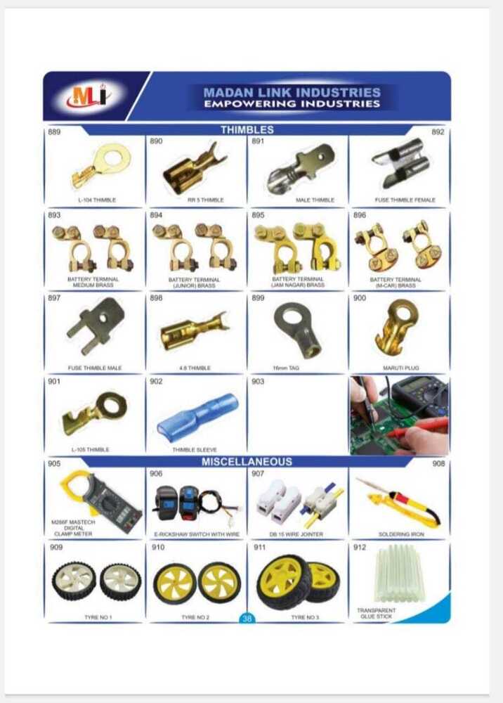 L-104 Thimble - Brass, Designed For Various Battery Sizes, Golden Finish - Reliable Spring Mechanism For Easy Battery Insertion And Removal