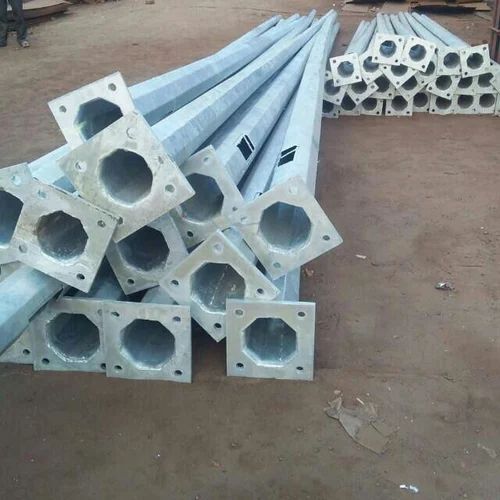Square Coated Iron Octagonal Pole - Color: Grey