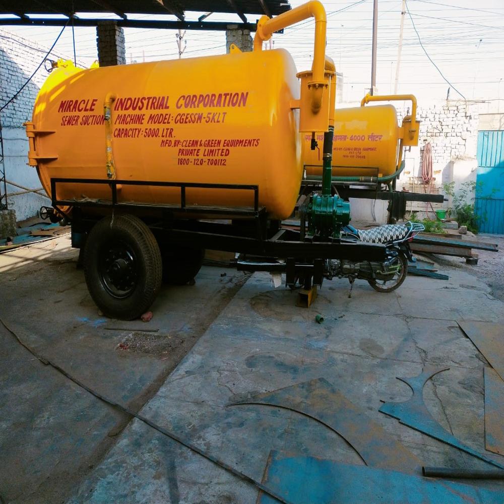 5000Ltr Capacity Sewer Suction Machine mounted on Trailer Chassis.