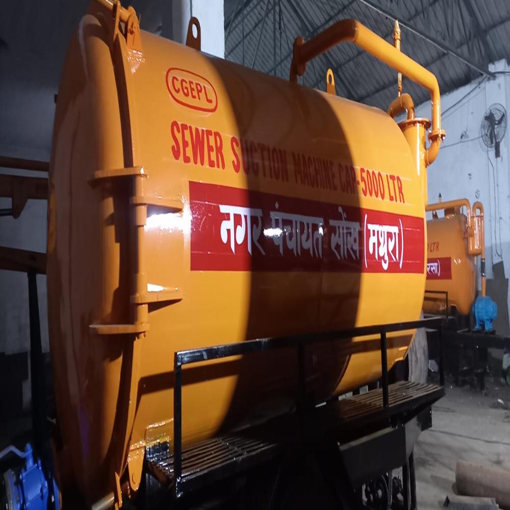 5000ltr Capacity Sewer Suction Machine Mounted On Trailer Chassis.
