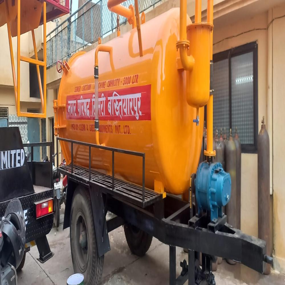 5000Ltr Capacity Sewer Suction Machine mounted on Trailer Chassis.