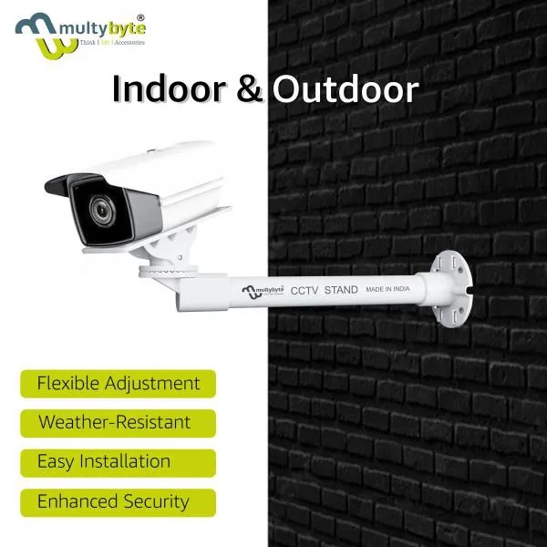 Multybyte Cctv Camera Stand - Durable Aluminum, 18 Inch , Weather-resistant, Universal Compatibility, Flexible Positioning, Easy Installation