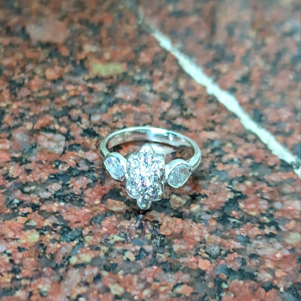 Moissanite Engagement Ring, Dainty Promise Ring, Birthday Gift For Wife - Diamond Type: Synthetic