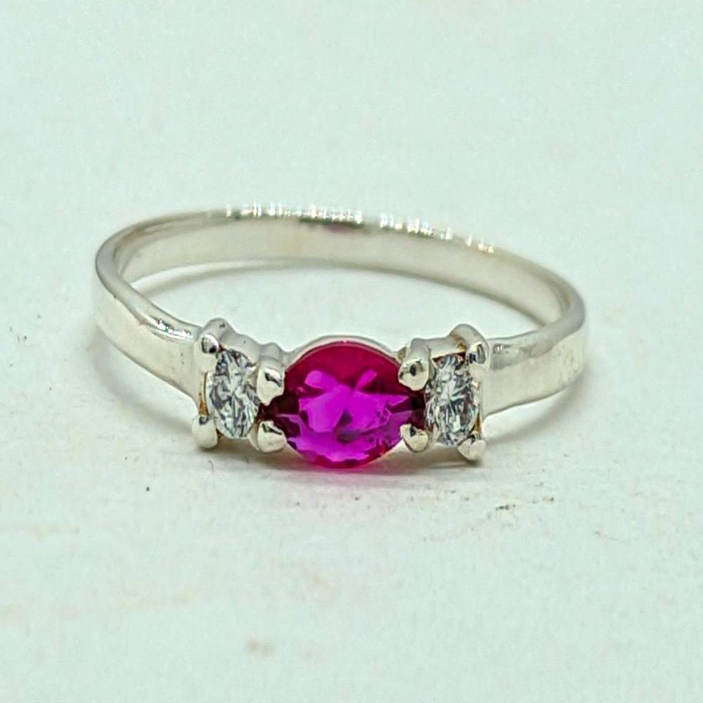 Lab Made Ruby Moissanite Statement Ring, Wedding Anniversary Ring, Gift for Her