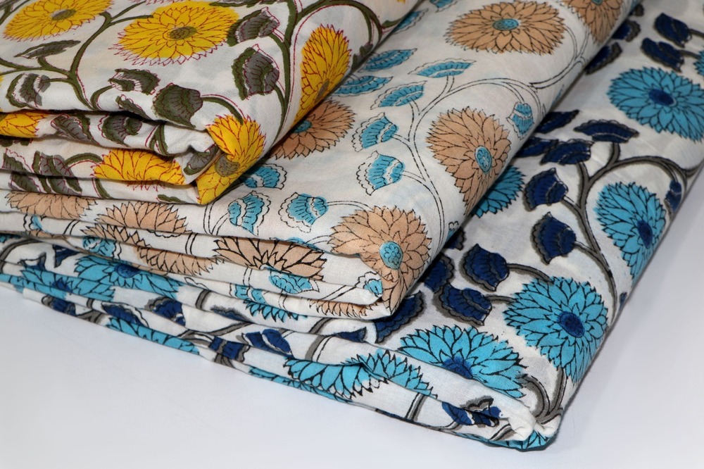 Hand Block Print Fabric - Attributes: Washable