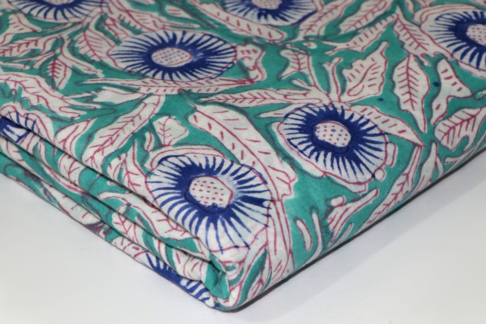Hand Block Print Fabric - Attributes: Washable