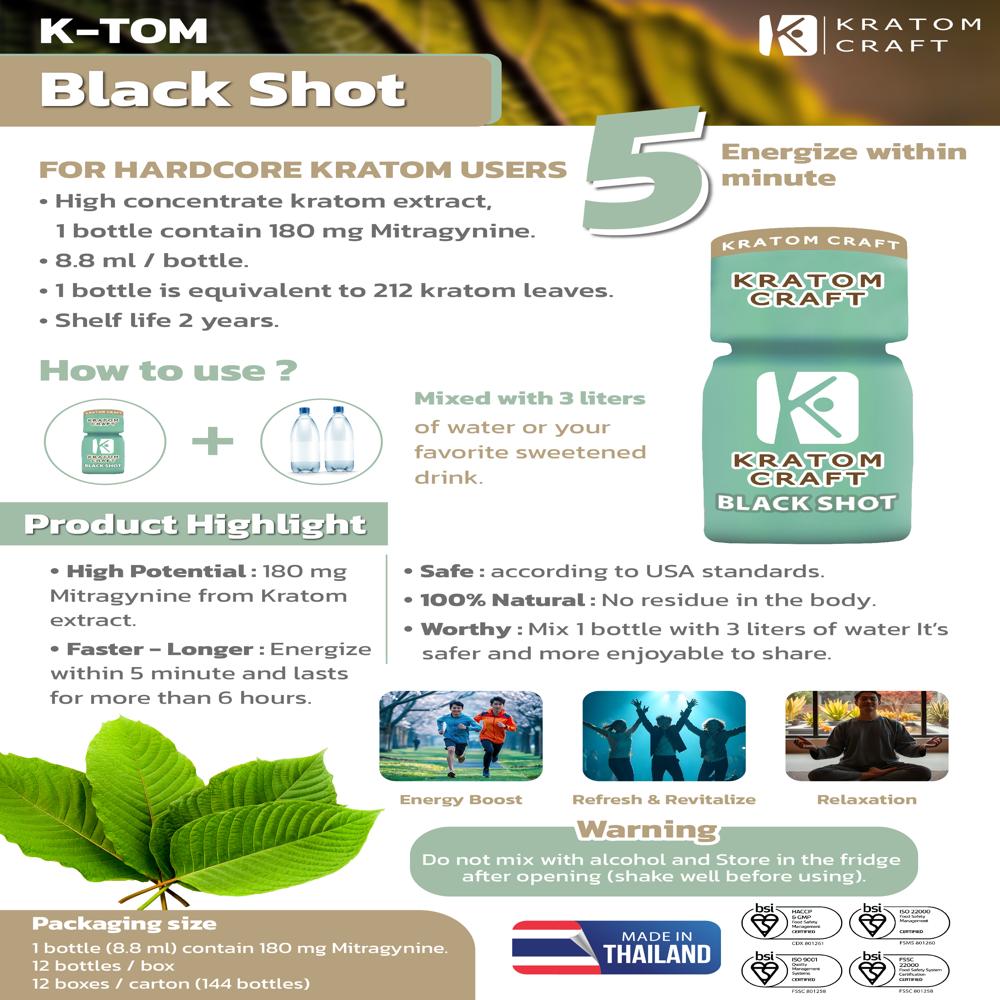 Mitragynine Kratom Black Shot 8.8ml 