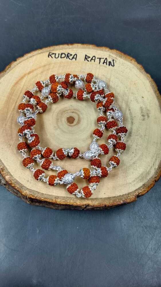 Pure Silver Rudraksha Mala